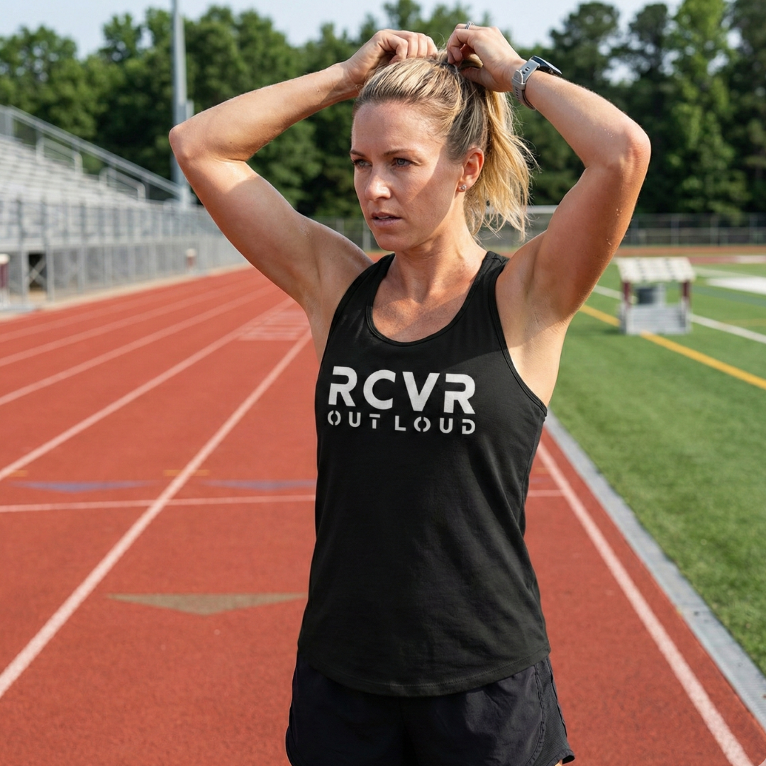 RCVR Out Loud Women’s Fitted Racerback Tank