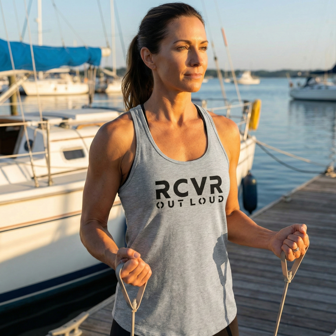 RCVR Out Loud Women’s Fitted Racerback Tank