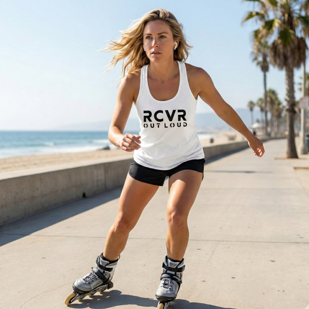 RCVR Out Loud Women’s Fitted Racerback Tank